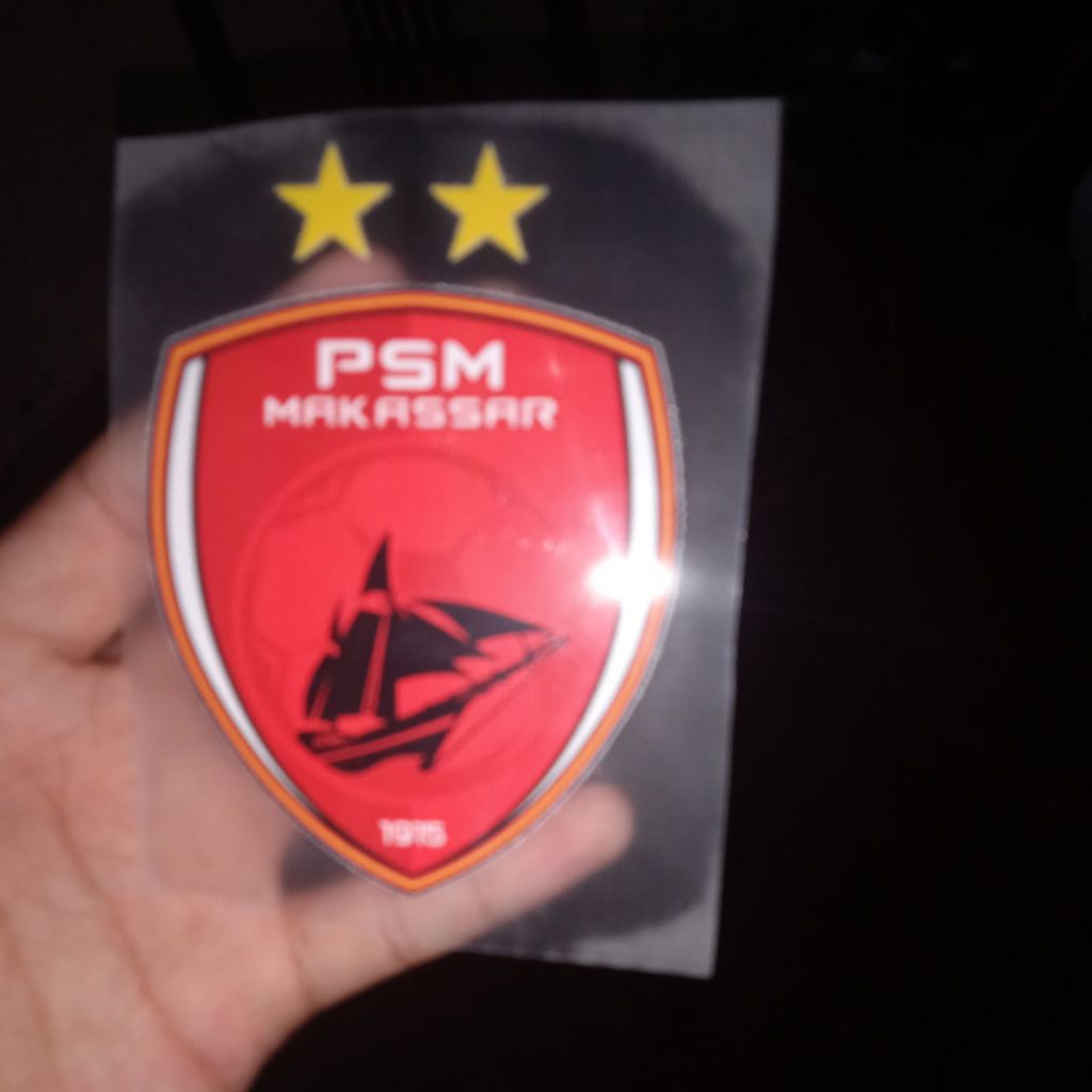 stiker setrika sablon logo PSM Makassar bahan DTF