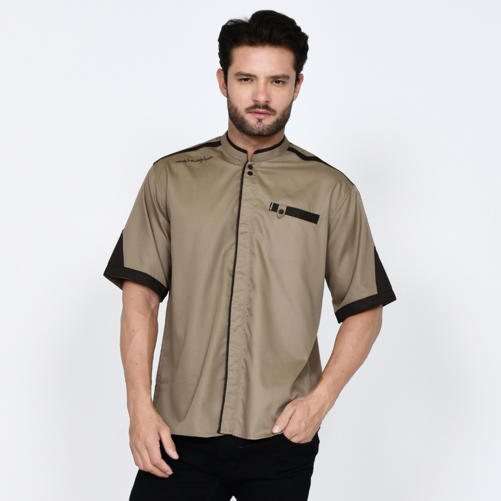 Elrumi Lengan Pendek Motif Yisunsin Cokelat Adem & Nyaman