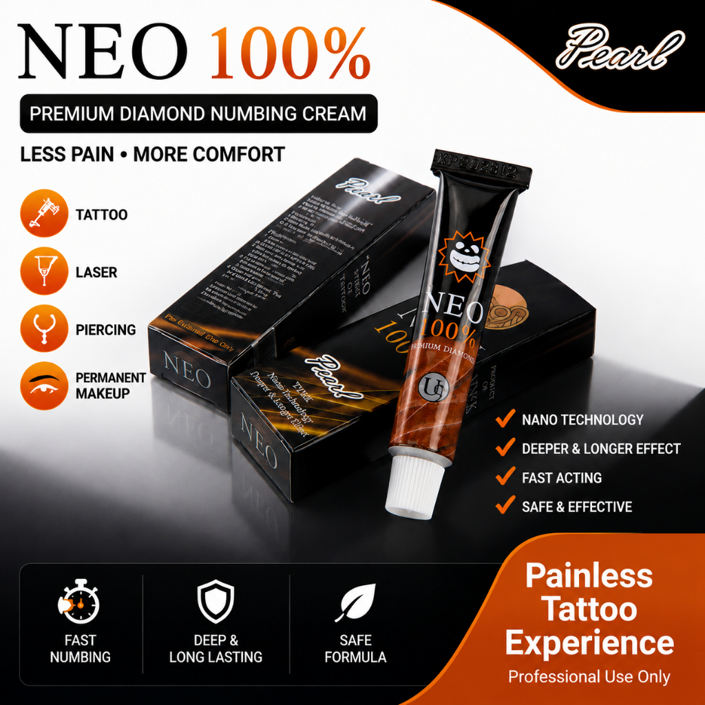 Neo 100% Pearl Krim Numbing Cream TKTX 10g | Anestesi Kulit untuk Tattoo Sulam Alis & Perawatan Lase