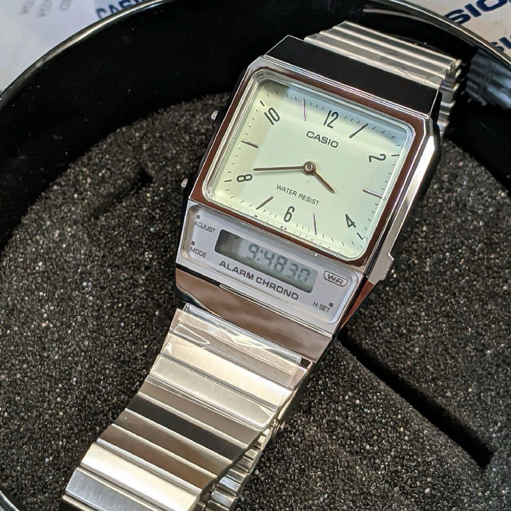 CASIO ANA DIGI AQ 800E 3ADF ICE BLUE DIAL tiffany blue Fullset new garansi sampai Desember  2026 jam