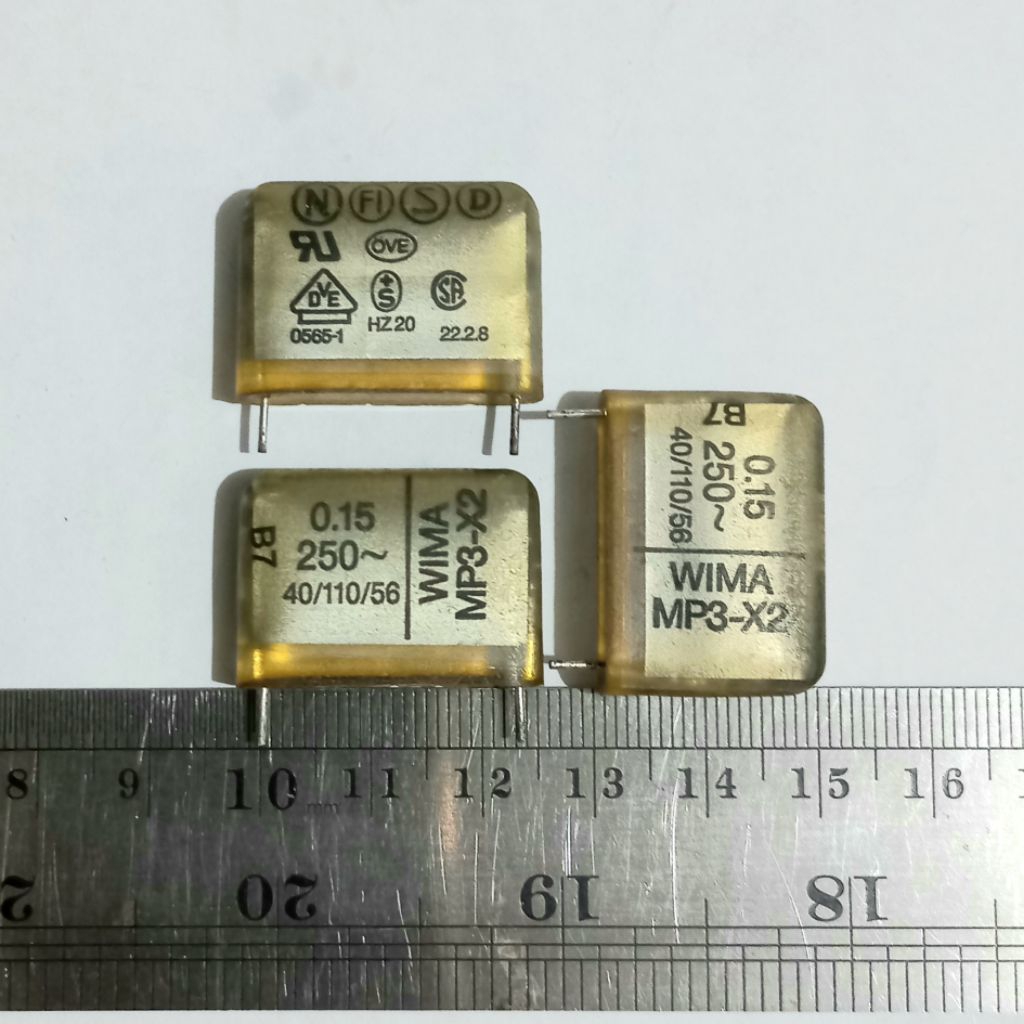 MKT Capasitor Wima 150nF 0.15uF 250v AC MP3-X2