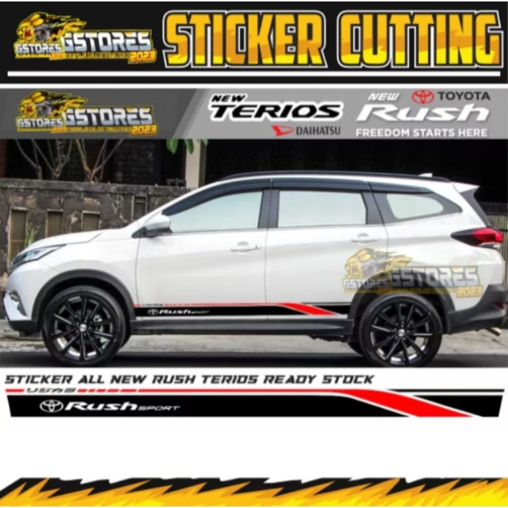 Sticker mobil rush terios dll sticker list variasi mobil rush terios keren tahan lama stiker