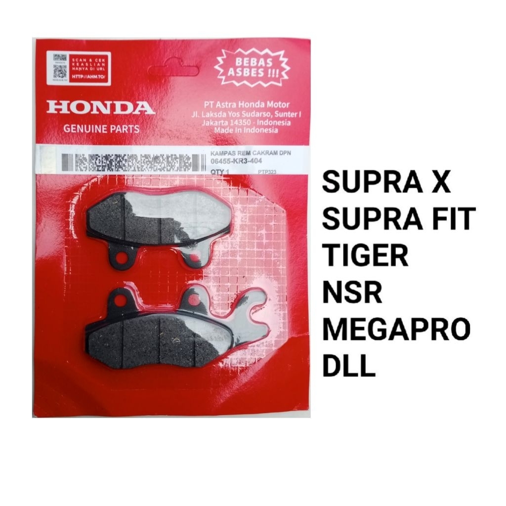 Kampas Rem Cakram motor  - Kampas Rem motor Honda SUPRA,SUPRA X,SUPRA FIT, TIGER,NSR,MEGAPRO DLL - K