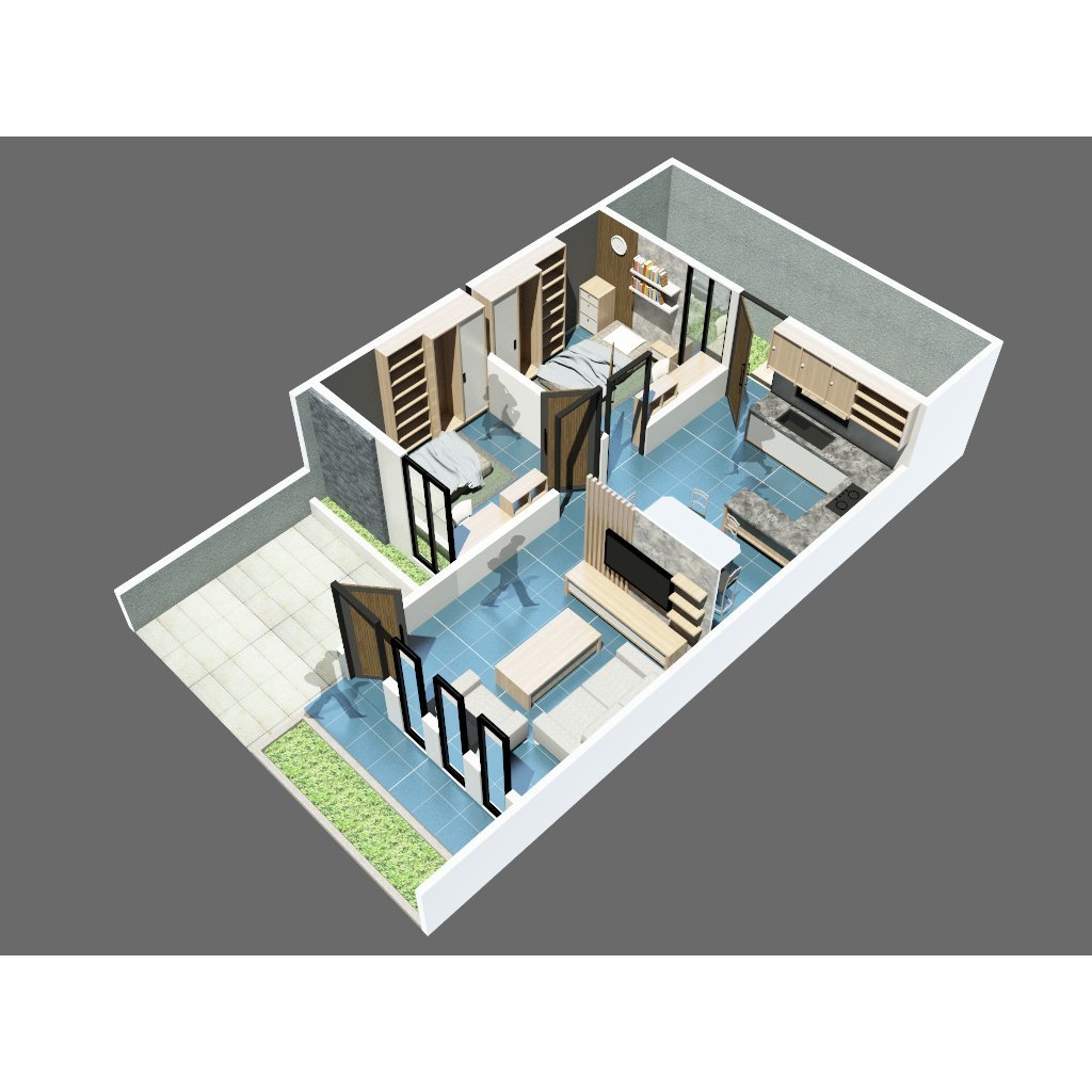 HARGA PER RUMAH Denah 3D render