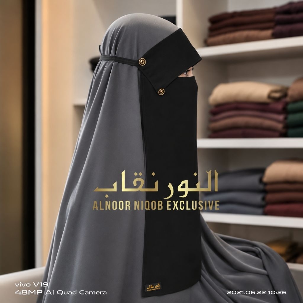 niqab milaya kancing cadar poni alnoor niqob temboro alnoorniqab