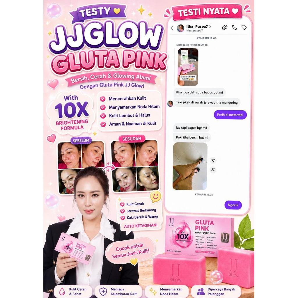 Sabun Badan JJ GLOW GLUTA PINK By MK SKIN