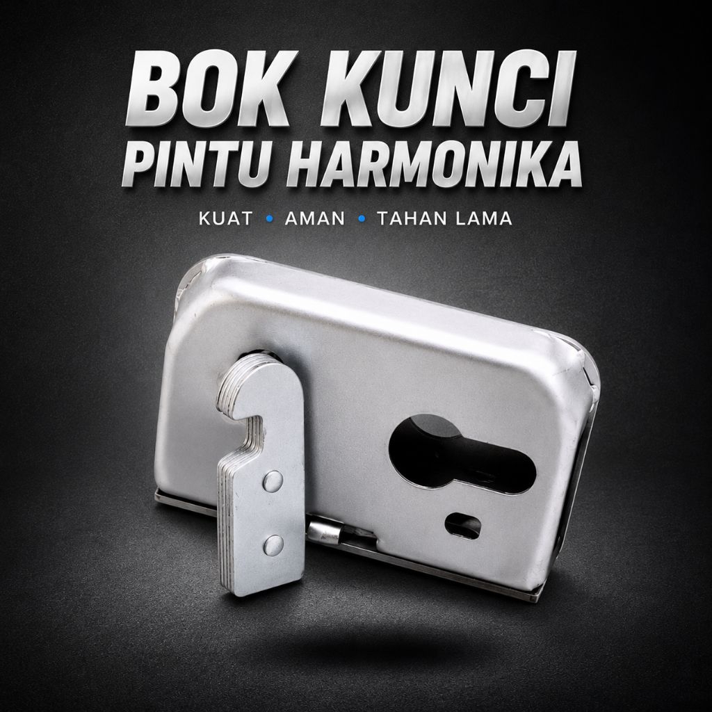 bok kunci folding gate satu muka pintu harmonika