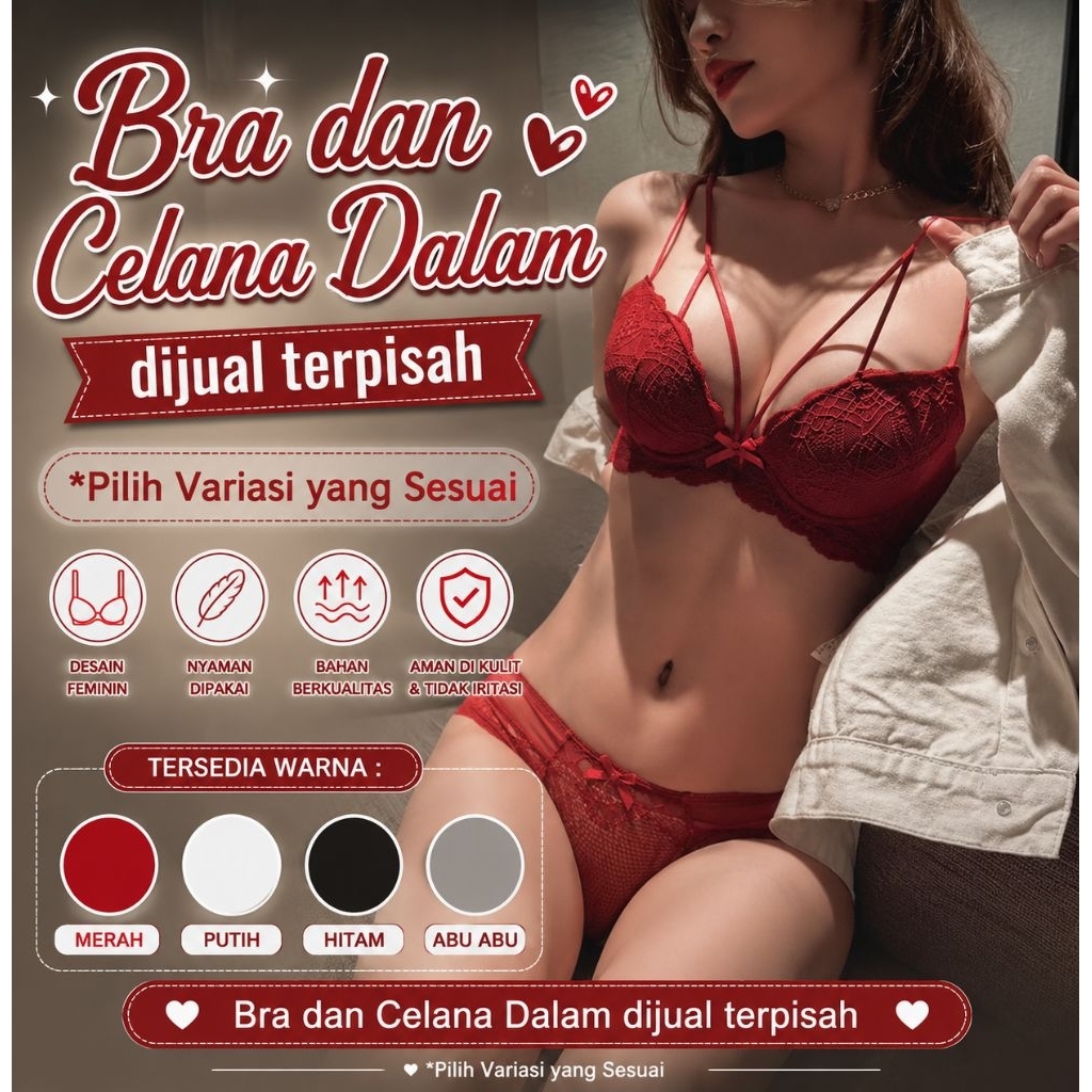 BH Bra Push Up Tanpa Kawat Lace Pakaian Dalam Premium Quality Celana Kolor Cangcut Kancut Kutang Sex