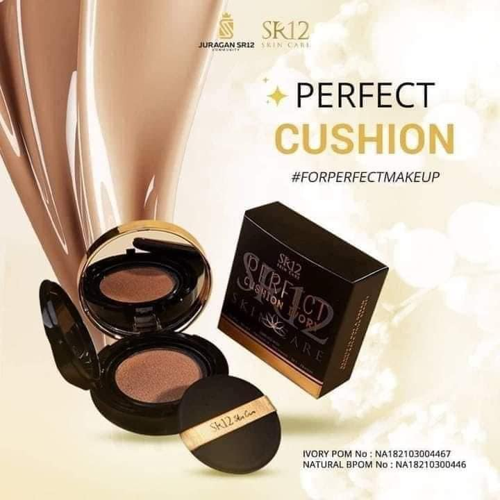 Bedak Tabur Perfect Cushion SR12 Skincare Kosmetik SPF 30 - Bedak Padat Full Coverage Mencerahkan