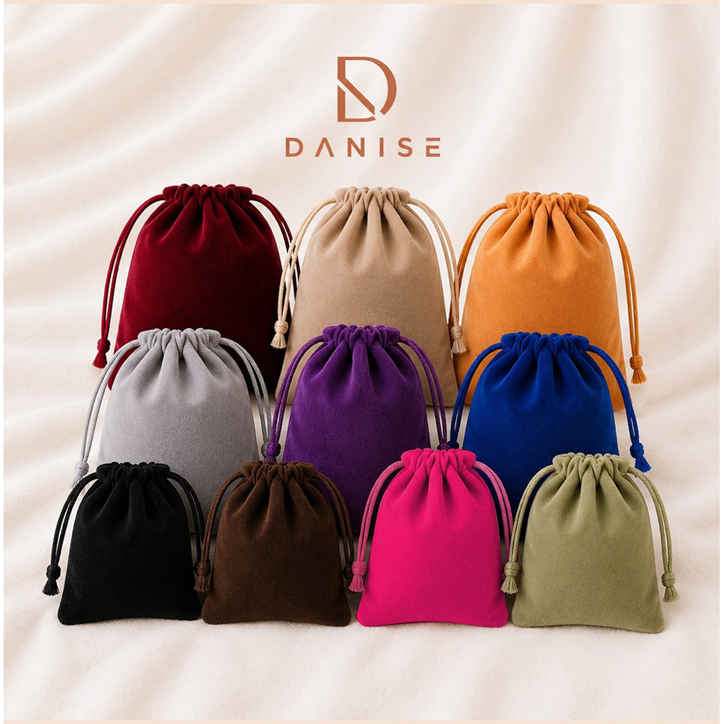 Pouch Serut Serbaguna Polos Beludru murah | grosir tas serut kain beludru