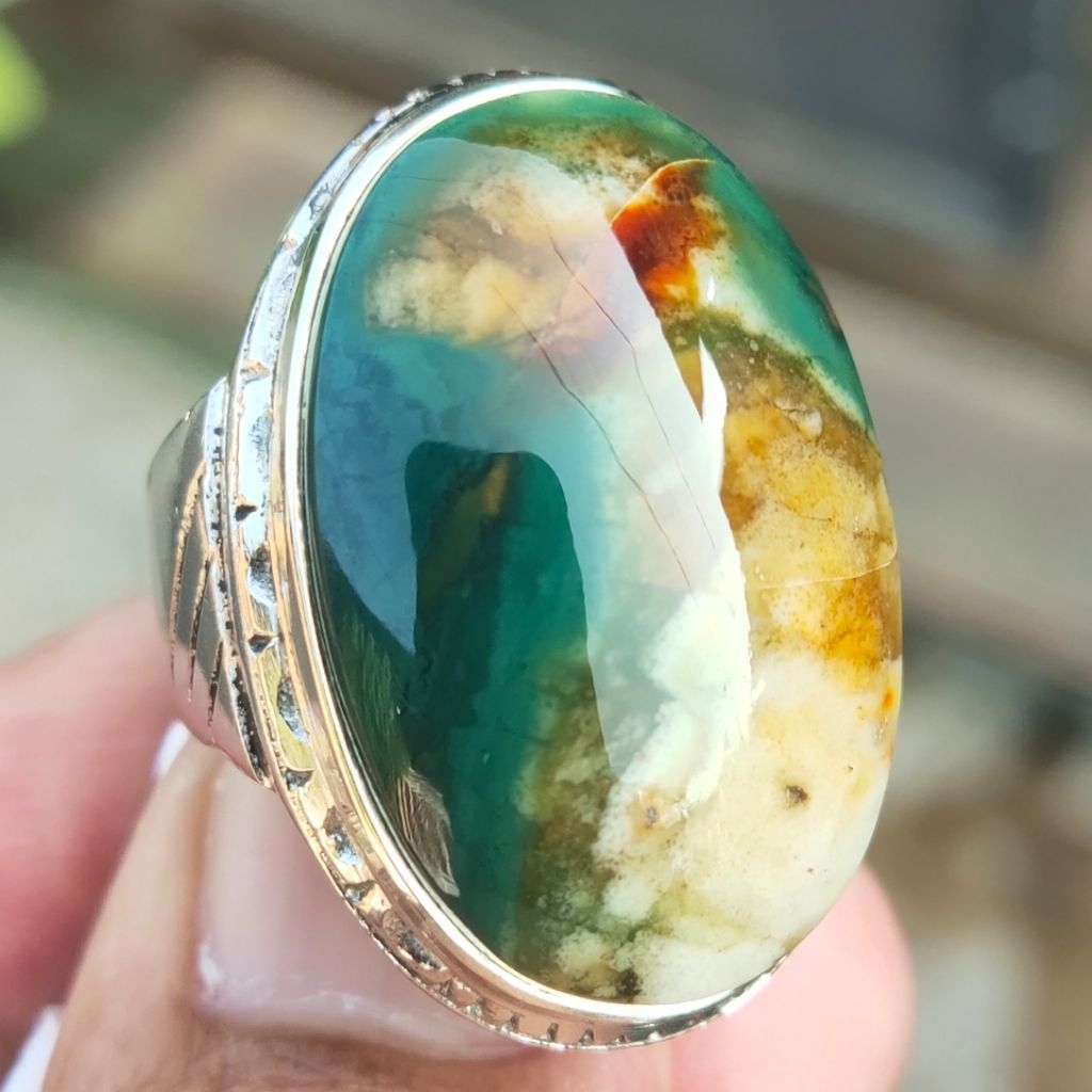 Batu Pancawarna Garut - Batu Akik Pancawarna - Cincin Batu Pancawarna - Akik Pancawarna Semi Kristal