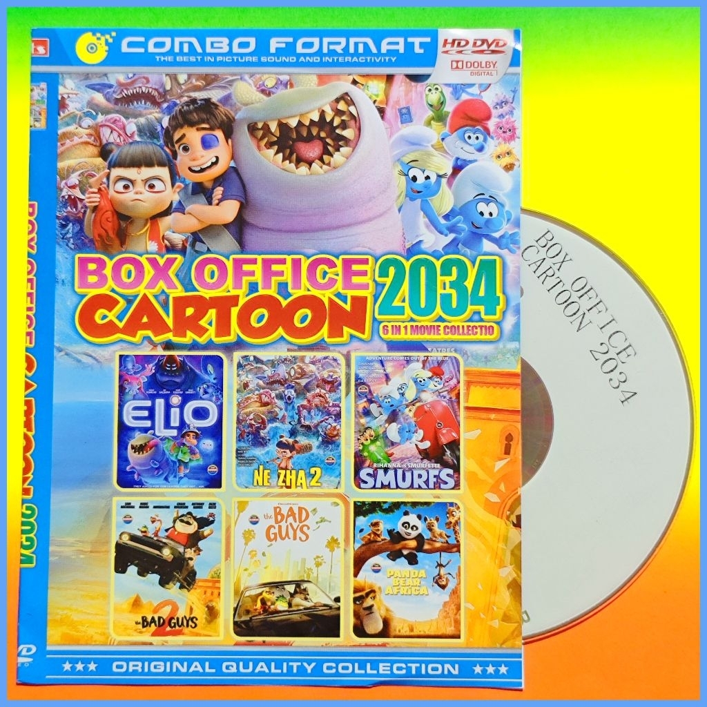 Kaset Film Kartun Animasi Koleksi Campuran Box Office Vol. 2034 Terbaru Teks Indonesia 6in1