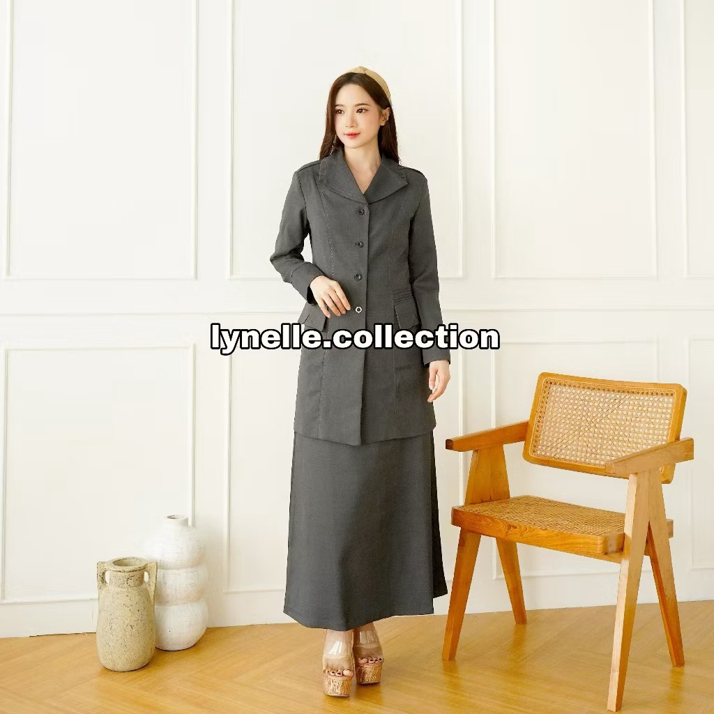 Jas Wanita Blazer PNS Setelan Rok A Model Muslim   (Kode 6611)