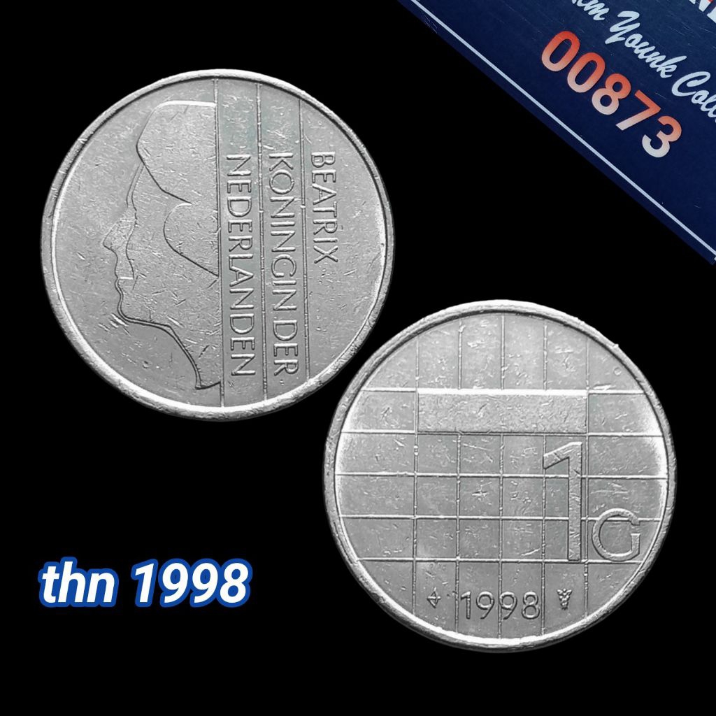 UKA098Coin 1 Gulden (BELANDA) Ratu Beatrix Thn 1998 Detail Bagus Sesuai Difoto
