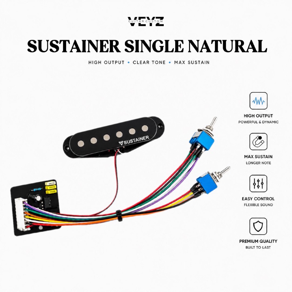 PICKUP SUSTAINER MODEL NATURAL SINGLE | PICKUP NECK GITAR ELEKTRIK