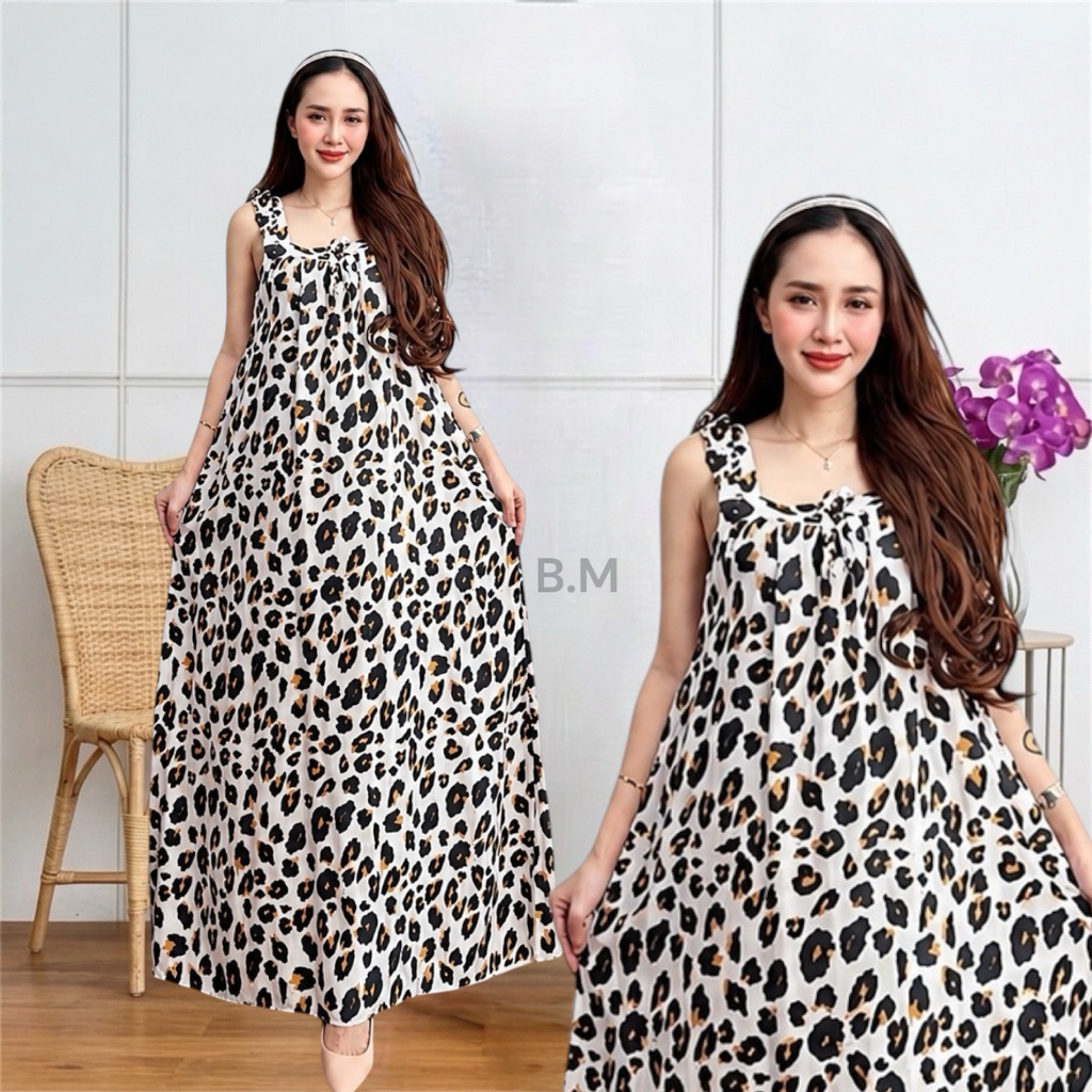 Daster Manohara Yukensi Rempel Macan Putih | Daster Jumbo Santung Premium | Busui Friendly | Motif L