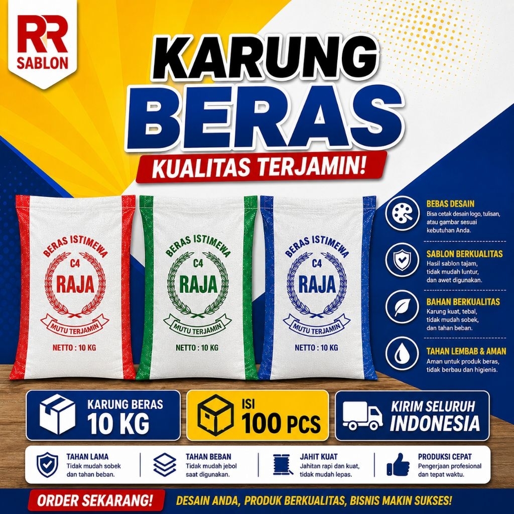 Karung Cap C4 Raja kemasan beras 10 kg