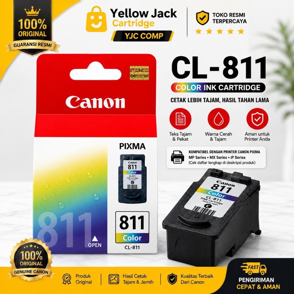 Tinta Cartridge Canon CL-811 Colour Compatible - Printer ip2770, ip2772, dll.