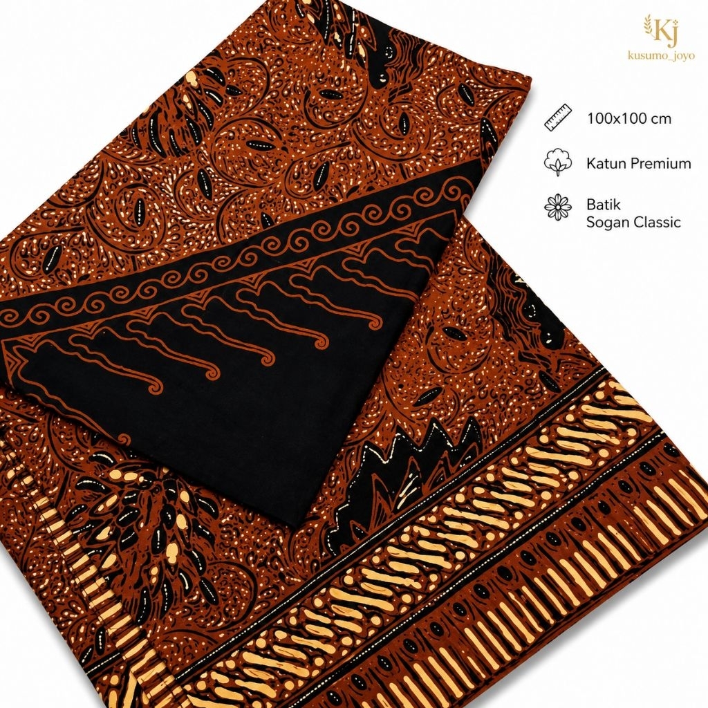 Udeng Jawa Batik Semi Tulis Sogan Classic Series 01-11 Katun Premium 100x100 Ikat Kepala Adat Jawa B