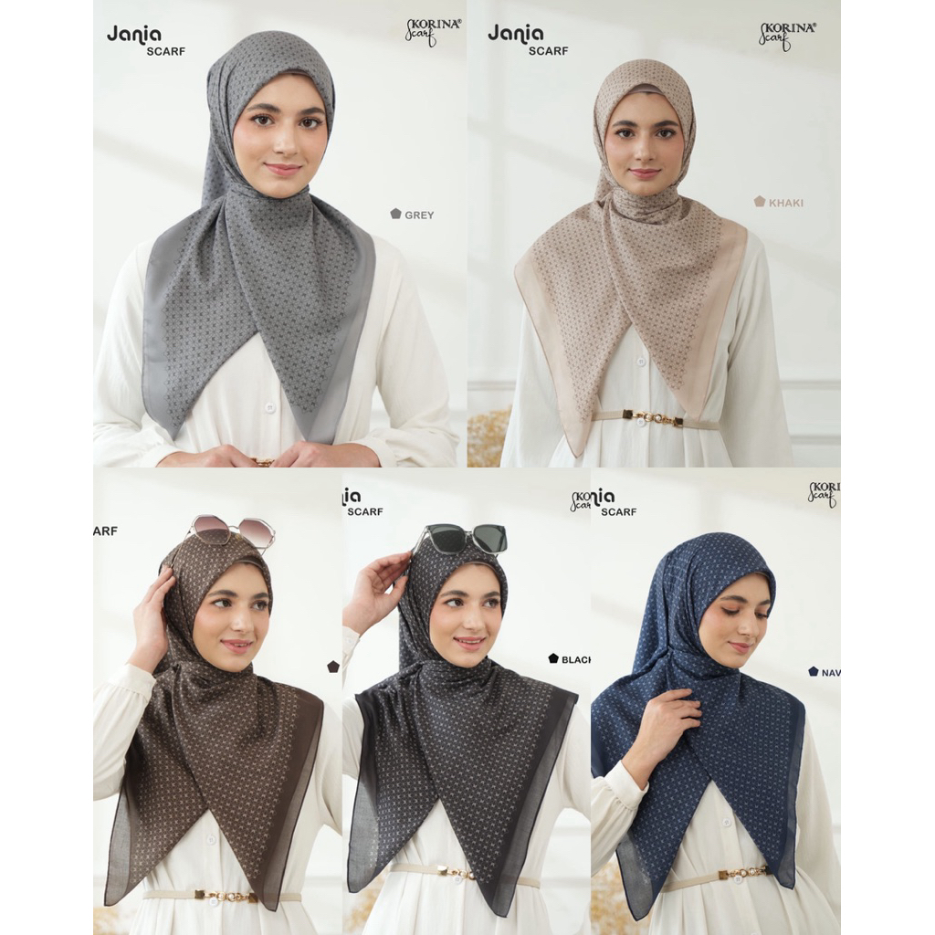 Jania Pattrn Scarf korina/korina terbaru/jilbab korina terbaru