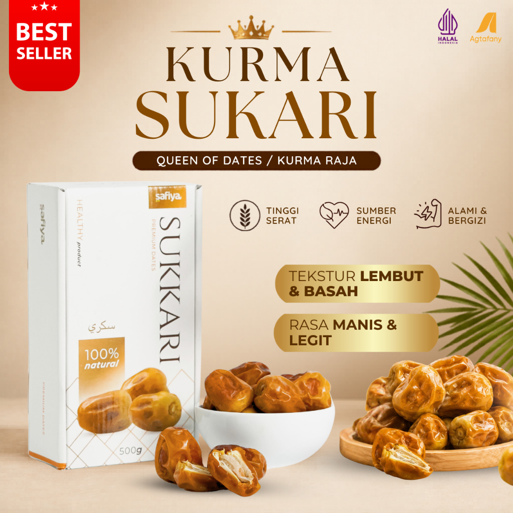 Kurma Sukkari 1 kg | Kurma Raja Sukari Safiya Dates Basah Lembut Manis Legit Quality Premium Oleh-Ol