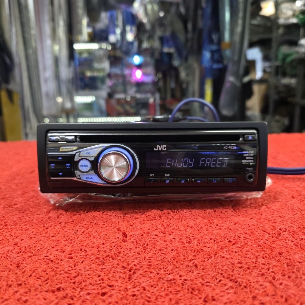 Head Unit Single Din JVC KD-R326H CD Aux Radio FM AM sudah dipasang Bluetooth