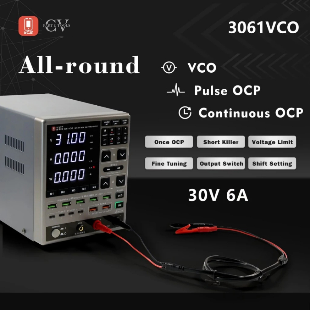 YCS 3061 VCO Adjustable DC Power Supply 30V 6A with OCP Protection