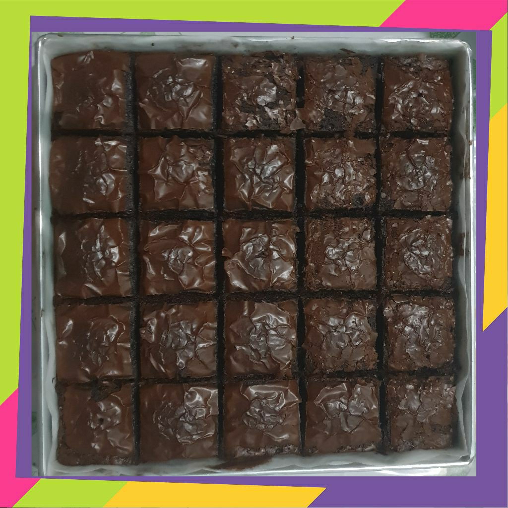 SHINY CRUST FUDGY BROWNIES