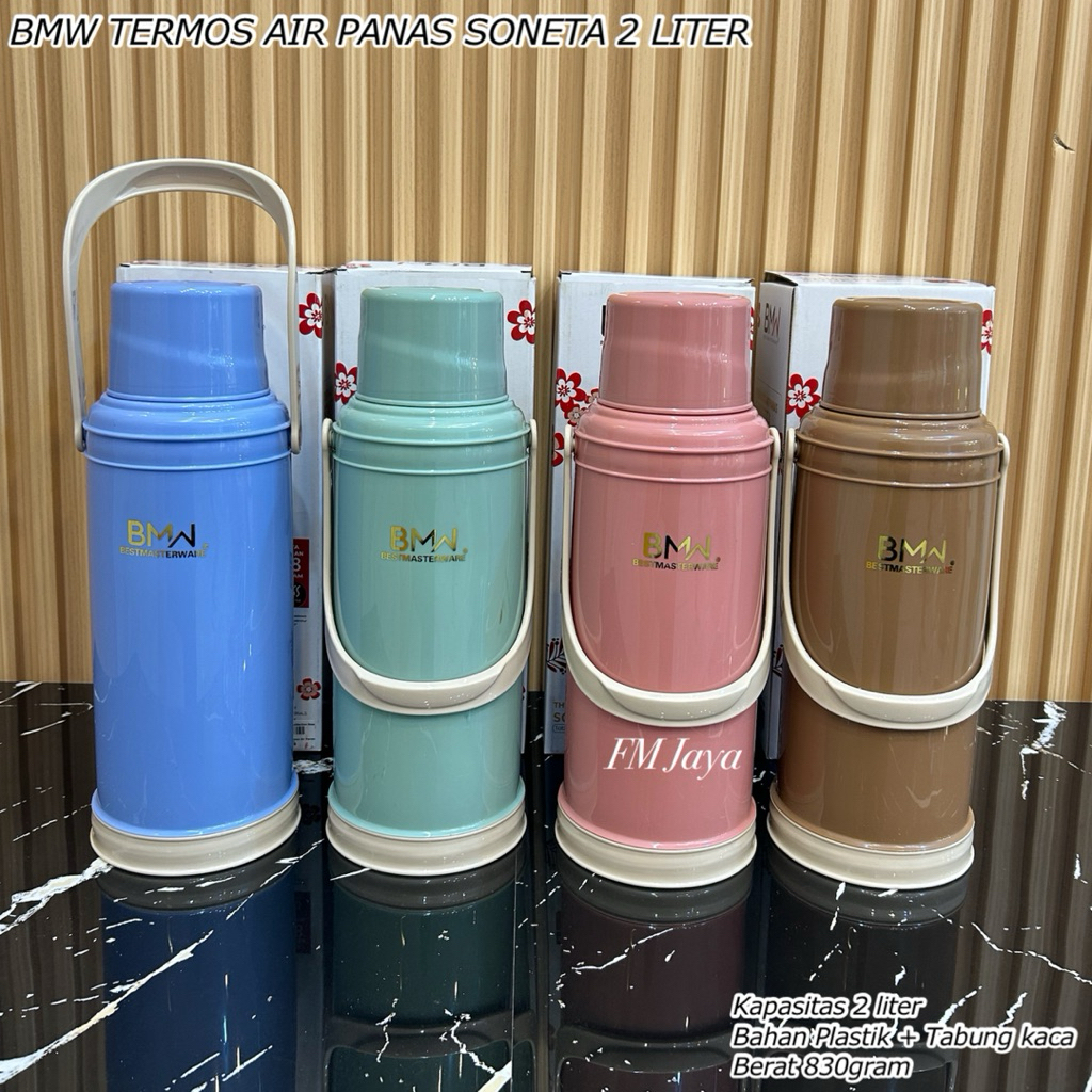 BMW TERMOS AIR PANAS SONETA 2 LITER || TERMOS AIR PANAS || TERMOS TABUNG KACA AESTHETIC POLOS