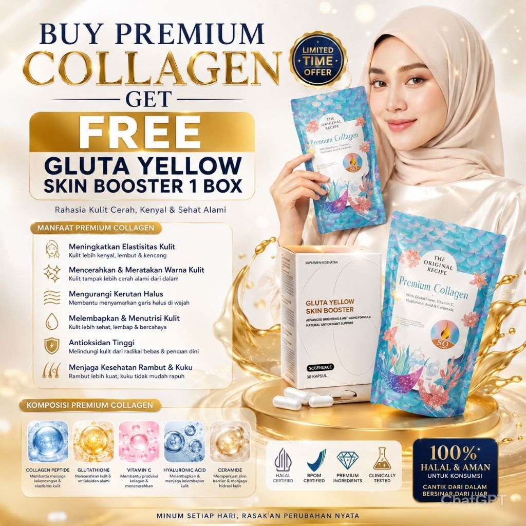 THE MERMAID BITES PREMIUM JAPAN COLLAGEN FREE SKIN BOOSTER'BACA DESC PRODUK'