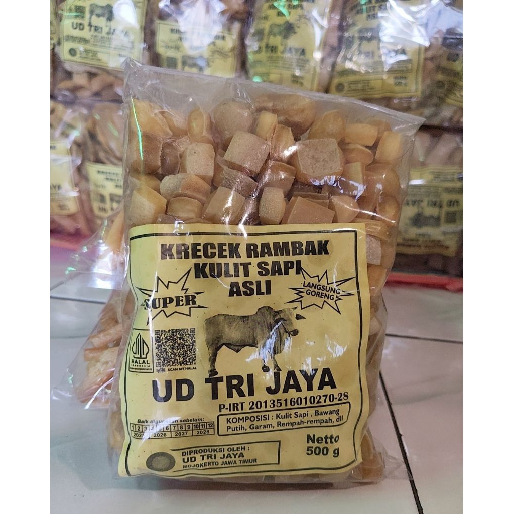 kerupuk rambak mentah kotak dadu 500 gram SUPER
