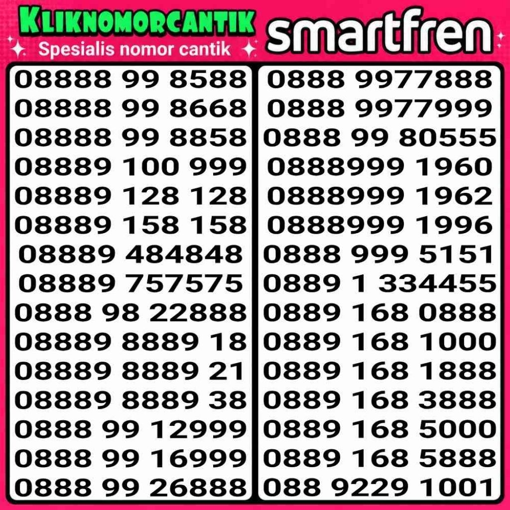 Nomor cantik Smartfren 4G&5G kartu perdana Smartfren A15