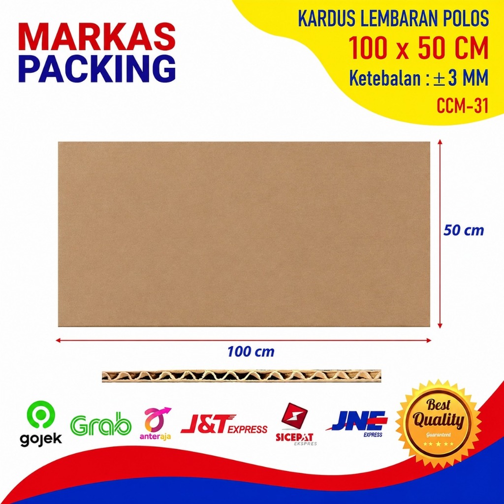 Kardus Karton Lembaran 100x50 CM Dus Sheet Packing