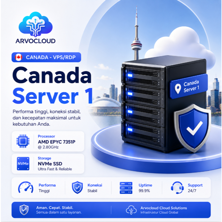 CANADA - VPS/RDP Server 1 | NVMe SSD | Bot, Live Streaming, Dll.