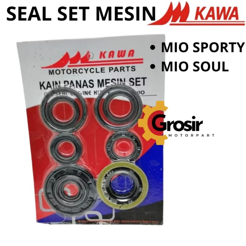 Seal Set ( Kawa) Mio Sporty / Mio soul sil oil mesin set Komplit