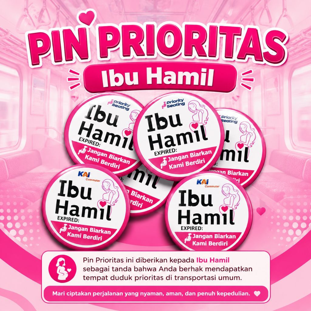 Pin prioritas Ibu Hamil / Pin Ibu Hamil Commuter line / Pin Prioritas Kendaraan Umum