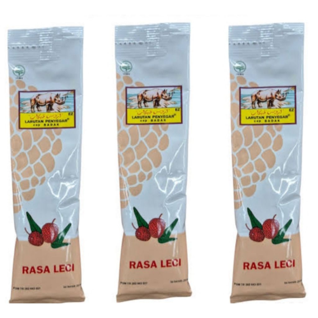 larutan cap badak sachet rasa leci 25ml