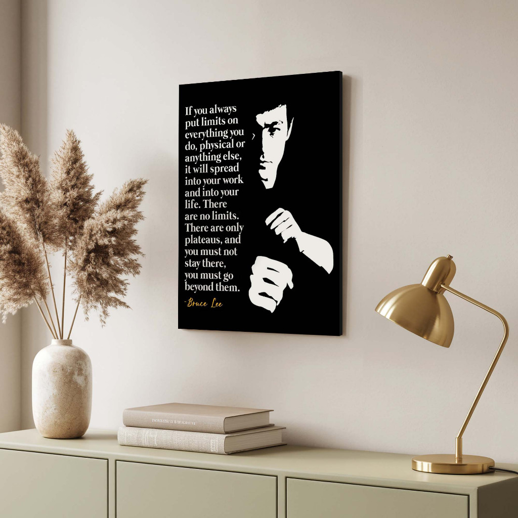 Poster Bruce Lee Kungfu Dekorasi Dinding Bingkai Kayu Vintage