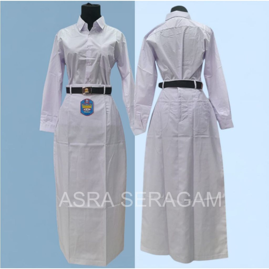 Rok panjang span polos putih rok sma span putih