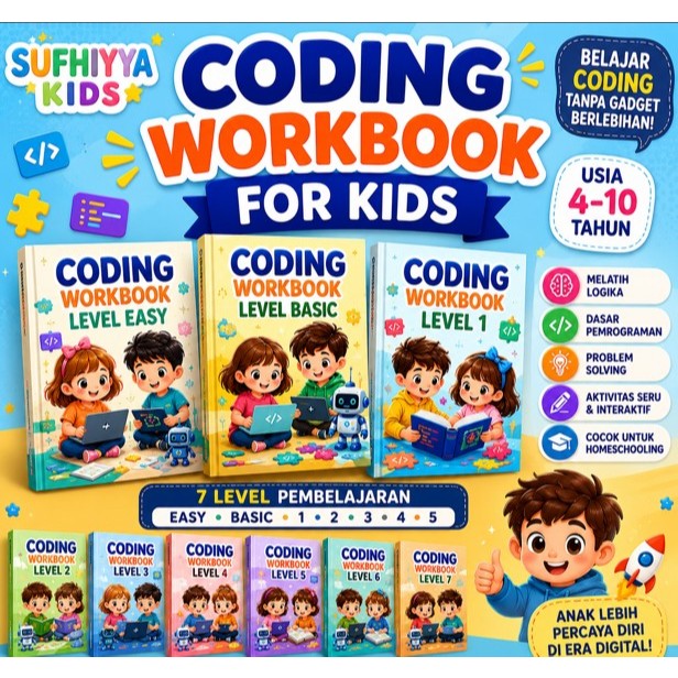 BUKU CODING UNTUK ANAK TK SD (CODING WORKBOOK FOR KIDS)