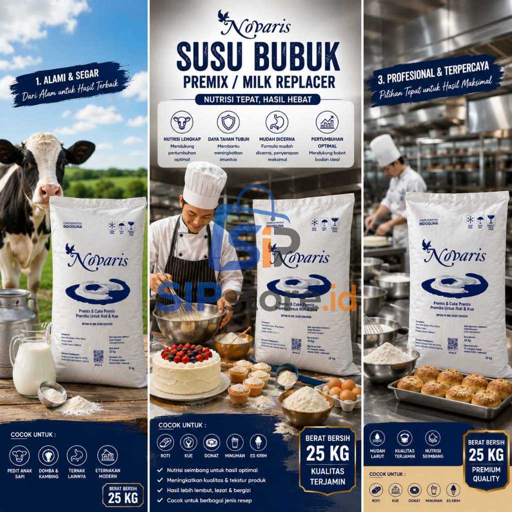 Premix Susu Novaris Milk Replacer Premiks Roti Dan Kue Susu Olahan Bubuk Campuran Adonan Bakery Pors