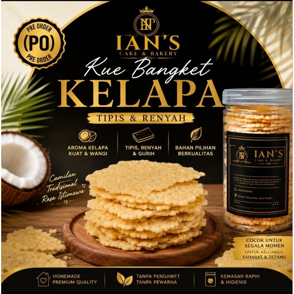 Kue Kering Bangket Kelapa/Kue Traditional Makassar/ Makassar Traditional Cookies Coconut Crispy