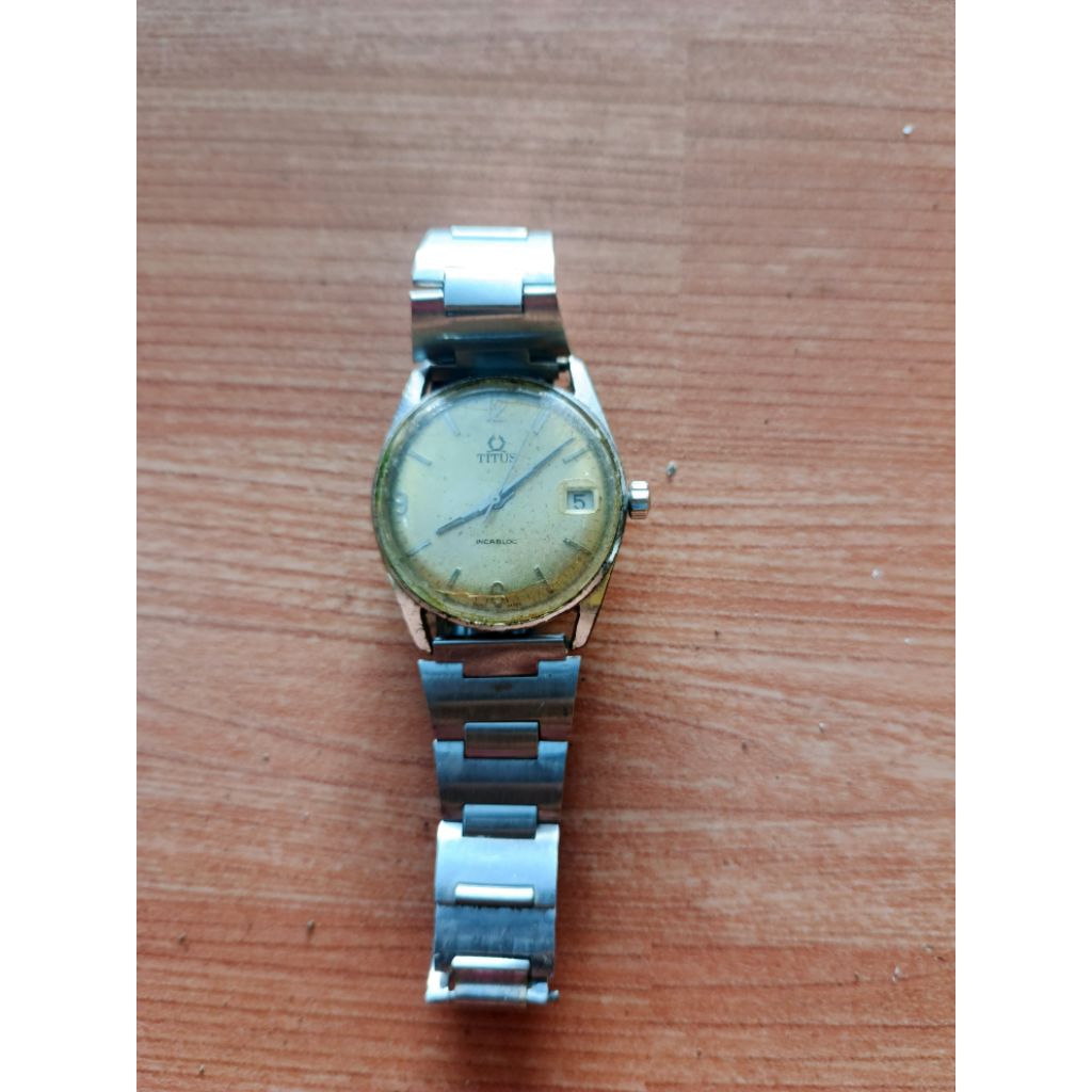 jam tangan jadul otomatis merk titus antiq vintage