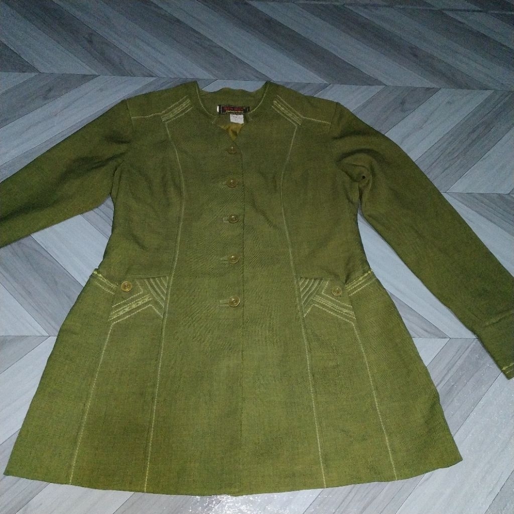 [SECOND] Setelan Blazer Rok Hijau Botol