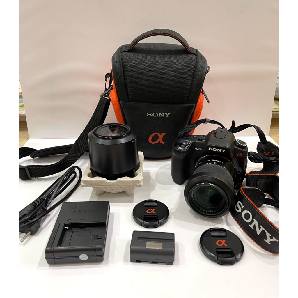 preloved Camera DSLR Sony Alpha A300 Lensa 18-70mm & 55-200mm kamera second