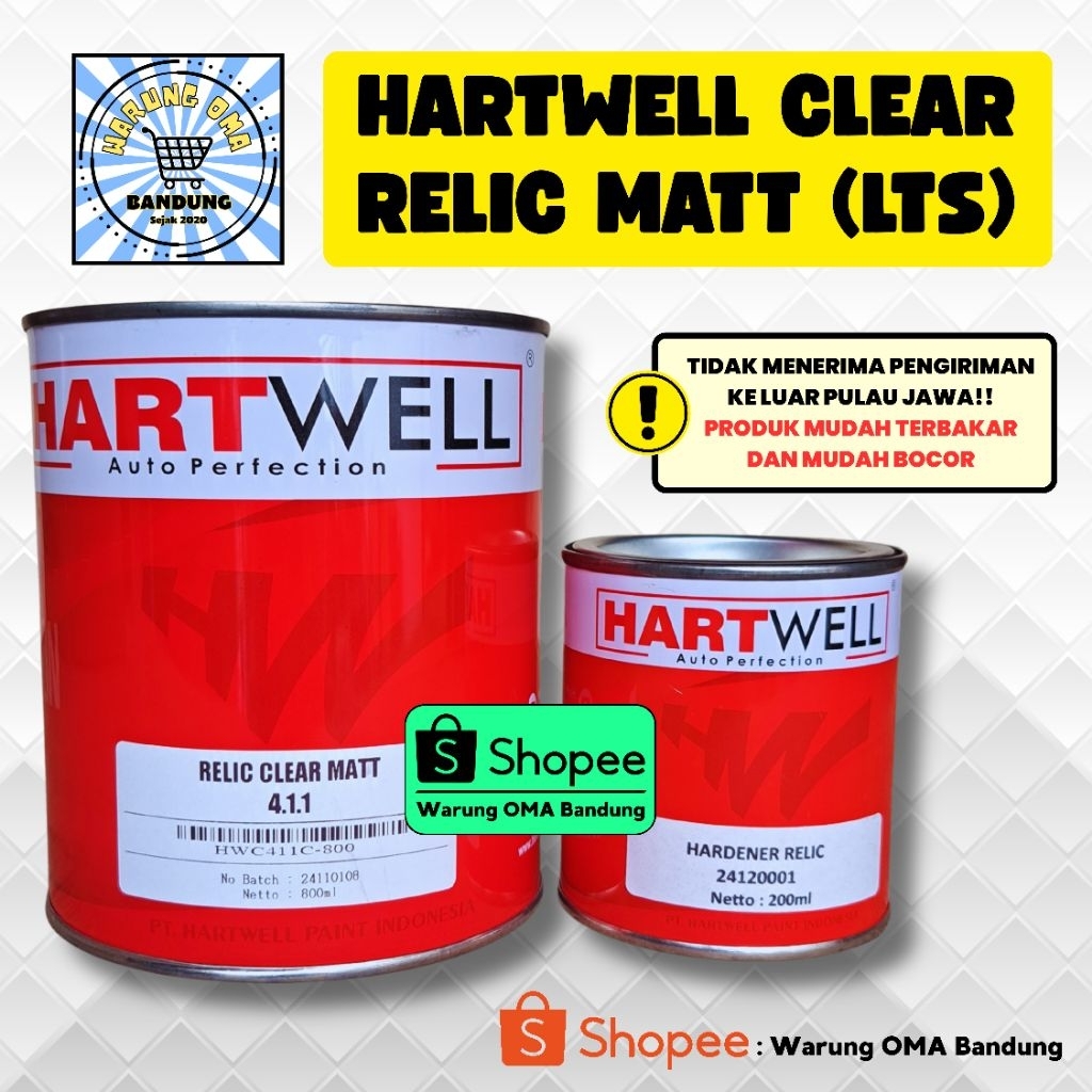 Hartwell Clear Vernish Relic Matt Lts Perawatan coating cat Mobil Motor