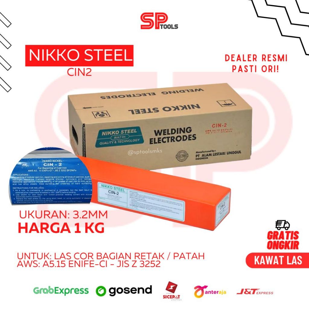 KAWAT LAS COR / WELDING ECLECTRODE NIKKO STEEL CIN 2 3.2MM [1KG[