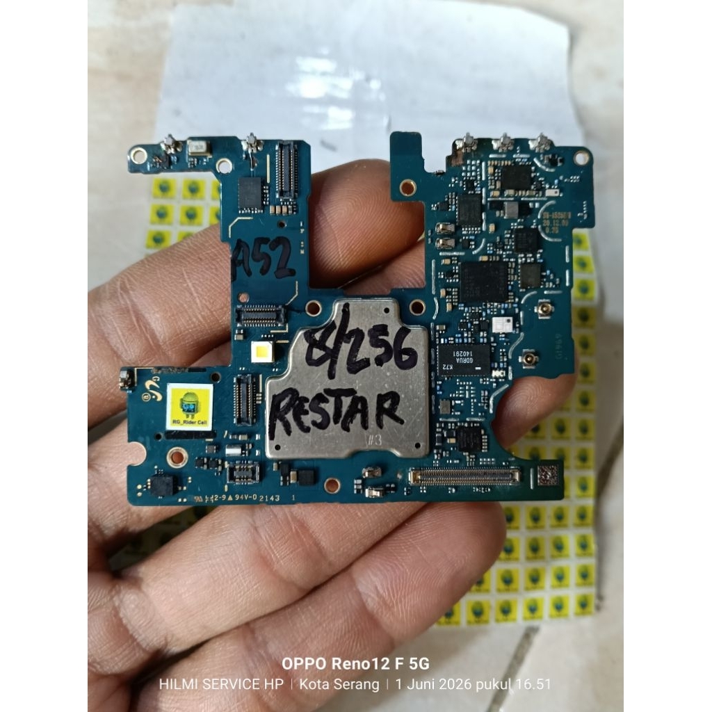 mesin samsung a52 RAM 8 256GB mmc KM8F9001JM minus RESTART bisa kemenu NOPOLA  khusus teknisi REBALL