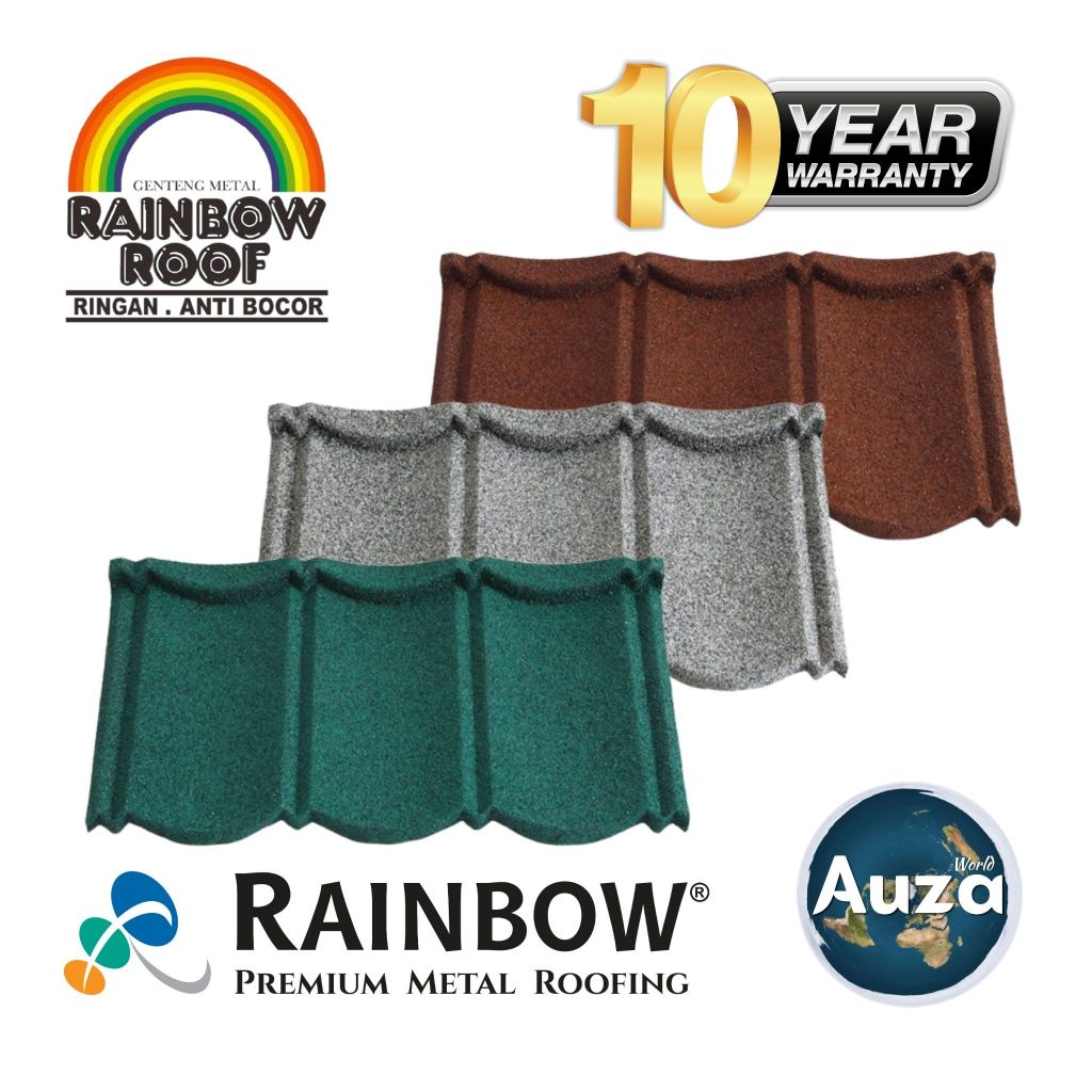 Genteng Metal Pasir Rainbow Grande Stone-Coated Metal Roof 1x3 - Premium Quality Garansi 10 Tahun