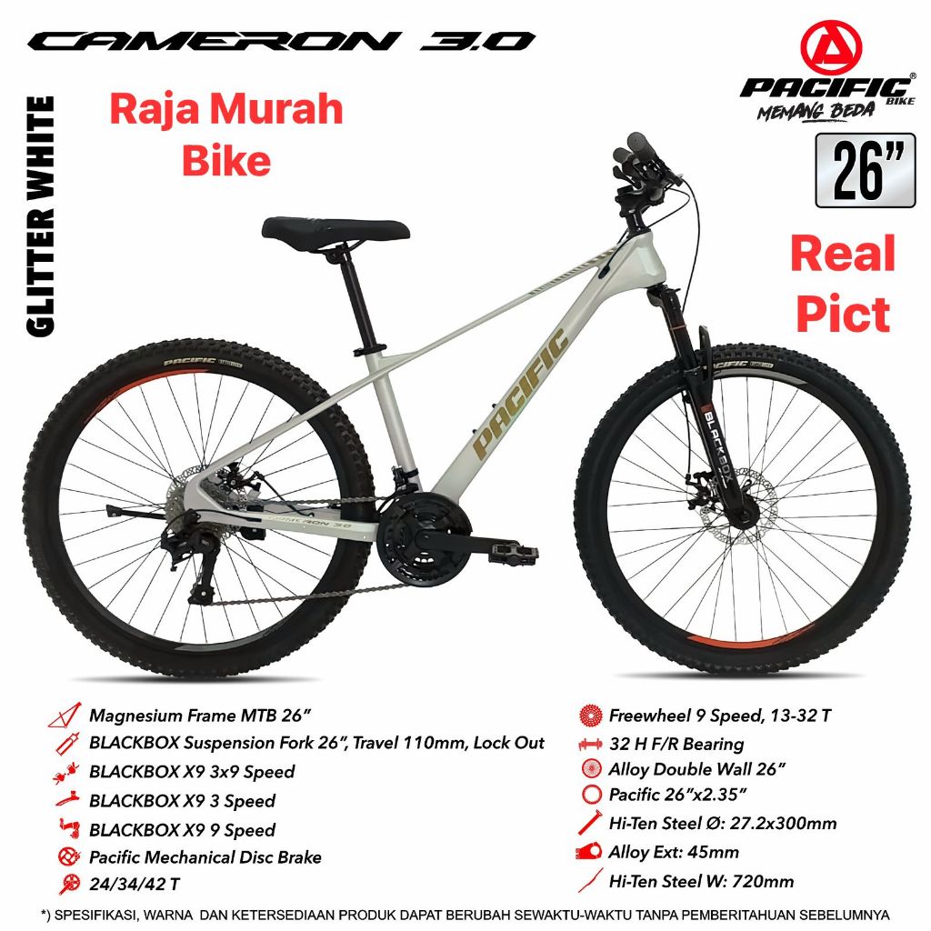Sepeda Gunung Mtb 26 Inch Pacific Cameron 3.0 Magnesium Alloy Frame 3x9 Sepeda Mtb Pacific Cameron 3